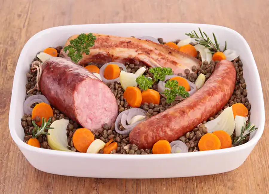 Petit salé aux lentilles au monsieur cuisine