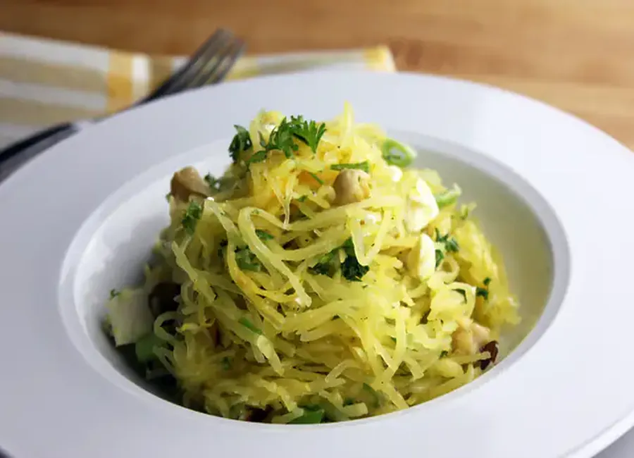 Courge spaghetti à la carbonara au thermomix