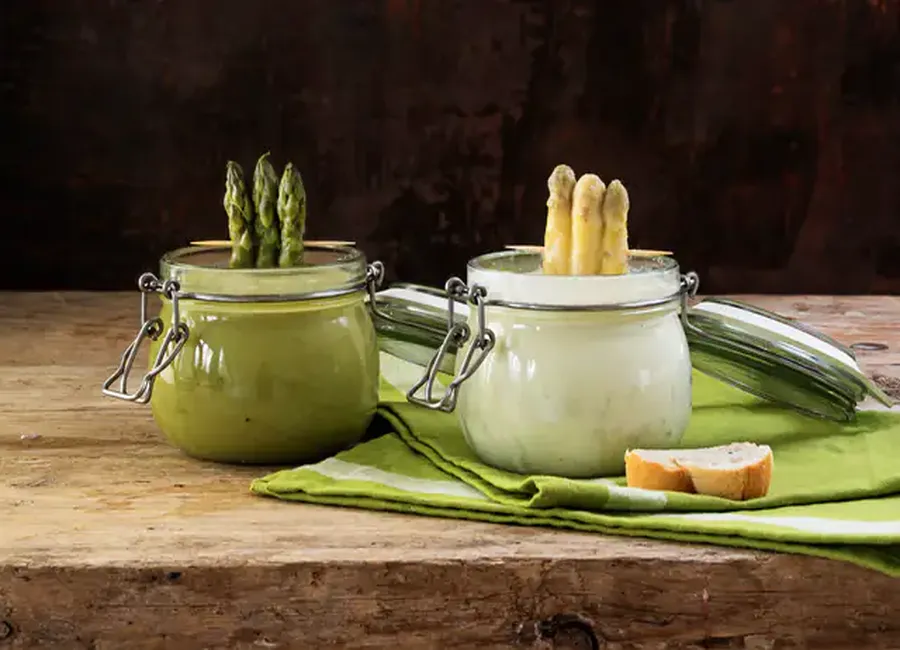 Crème d'asperges en verrines au companion