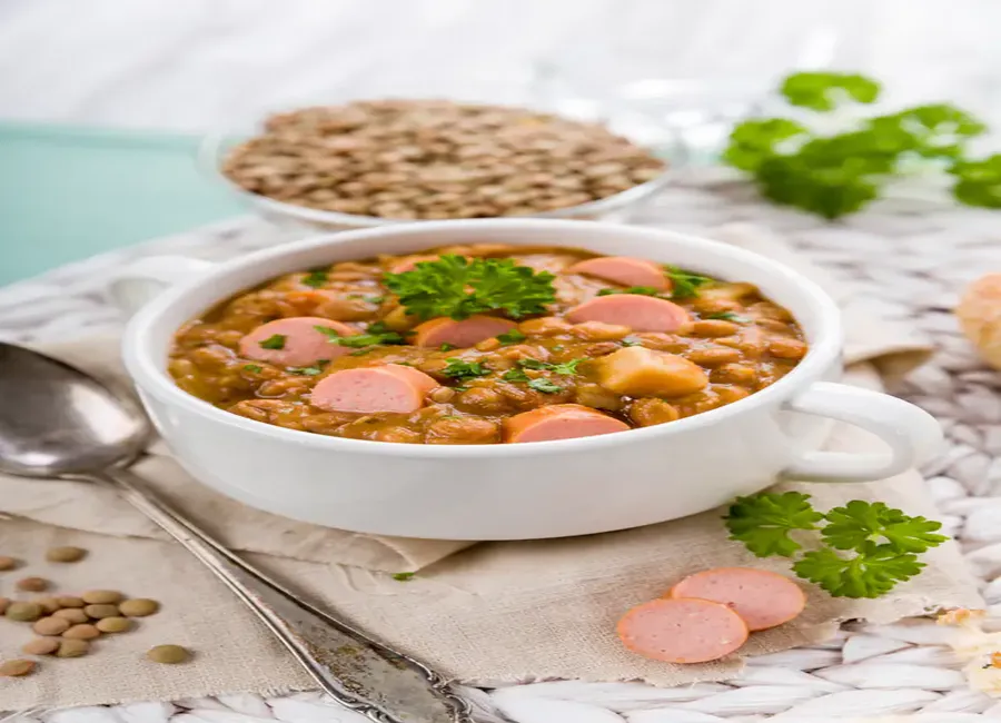 Saucisses aux lentilles au thermomix