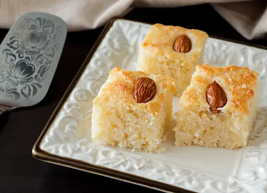Gâteau de semoule libanais à la rose au monsieur cuisine