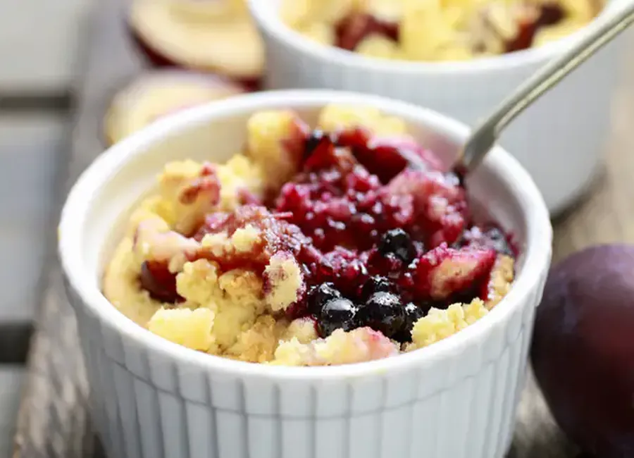Crumble mûre kiwi