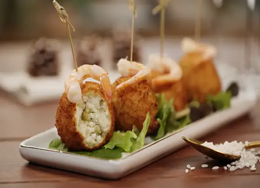 Brochette crevette arancini