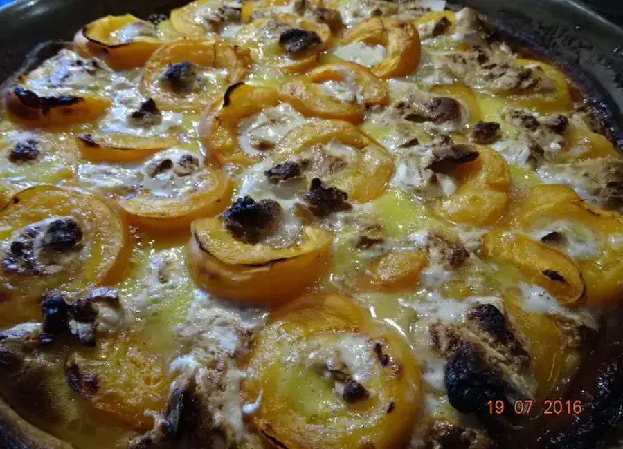 Tarte abricot-nougat