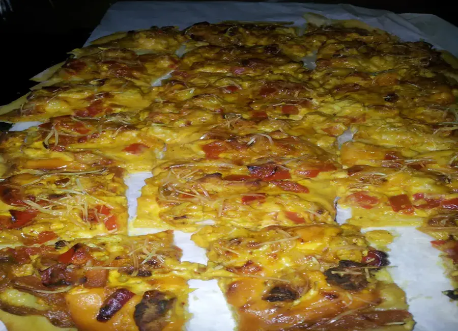 Pizza indienne au poulet eu curry