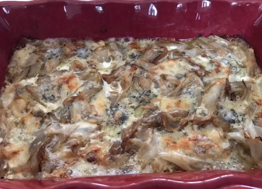 Gratin d'endives et ravioles du royans