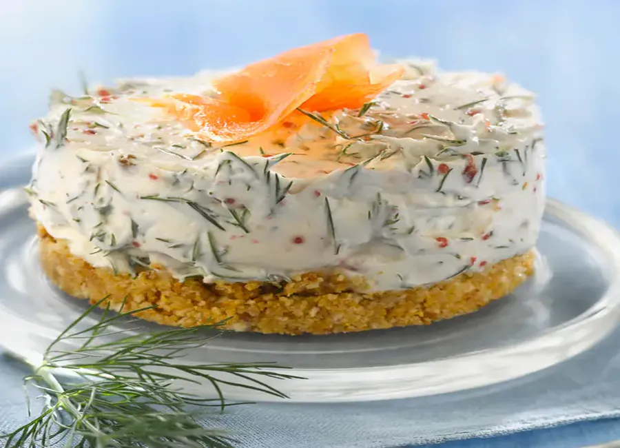 Cheesecake salé skyr, saumon fumé et aneth