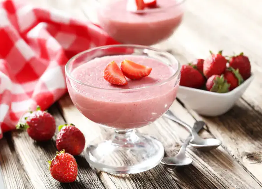 Mousse de fraises glacée