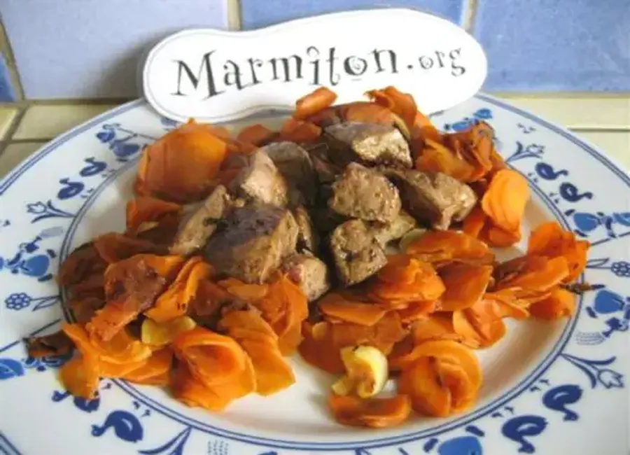 Foie de lapin sur lit de carottes