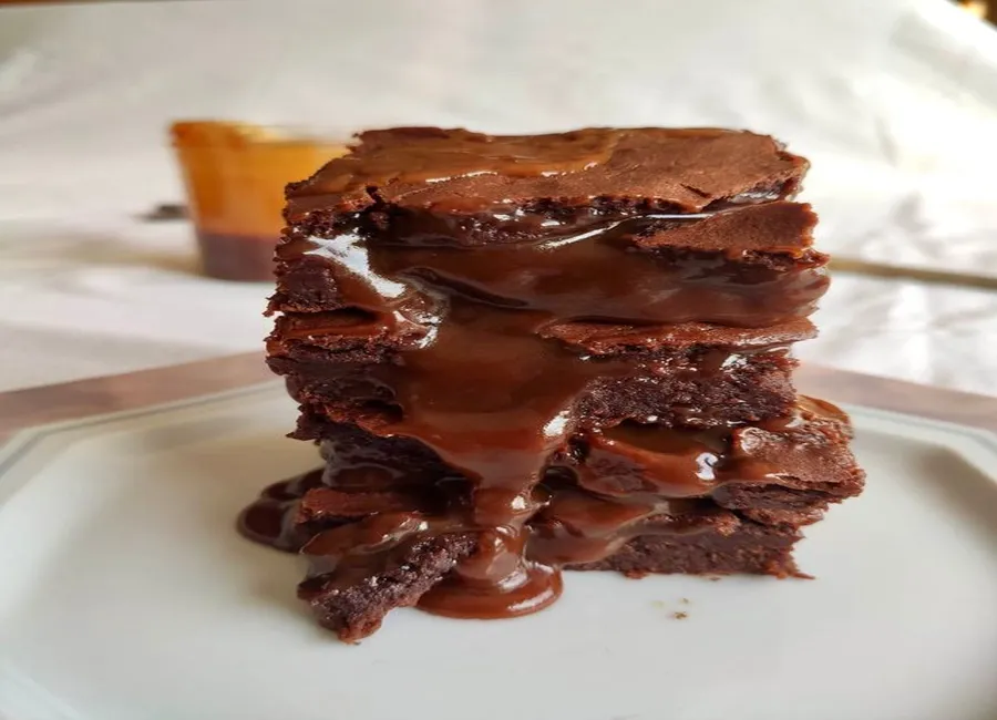 Brownie chocolat caramel