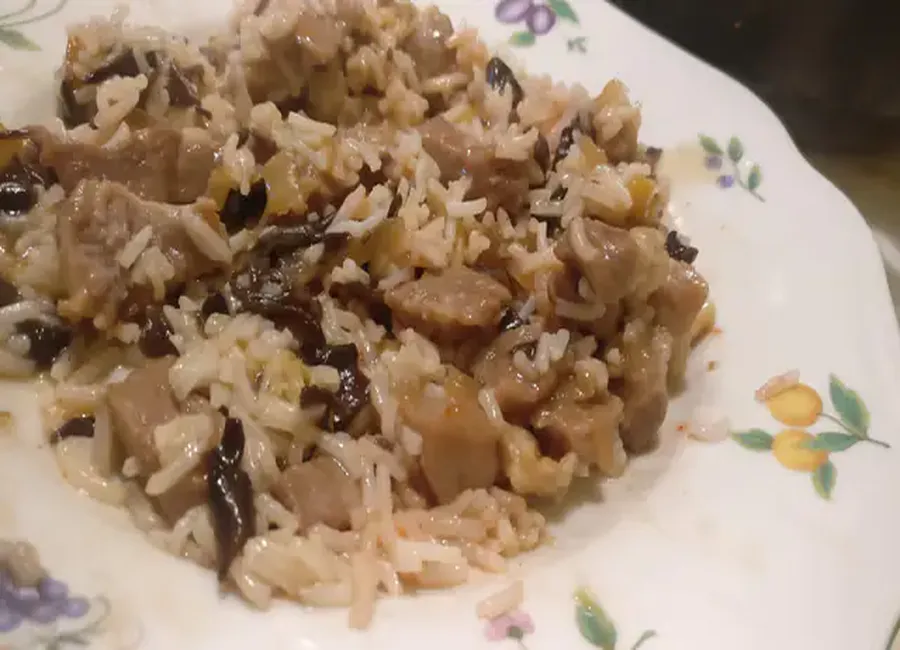 Porc au miel et champignons noirs
