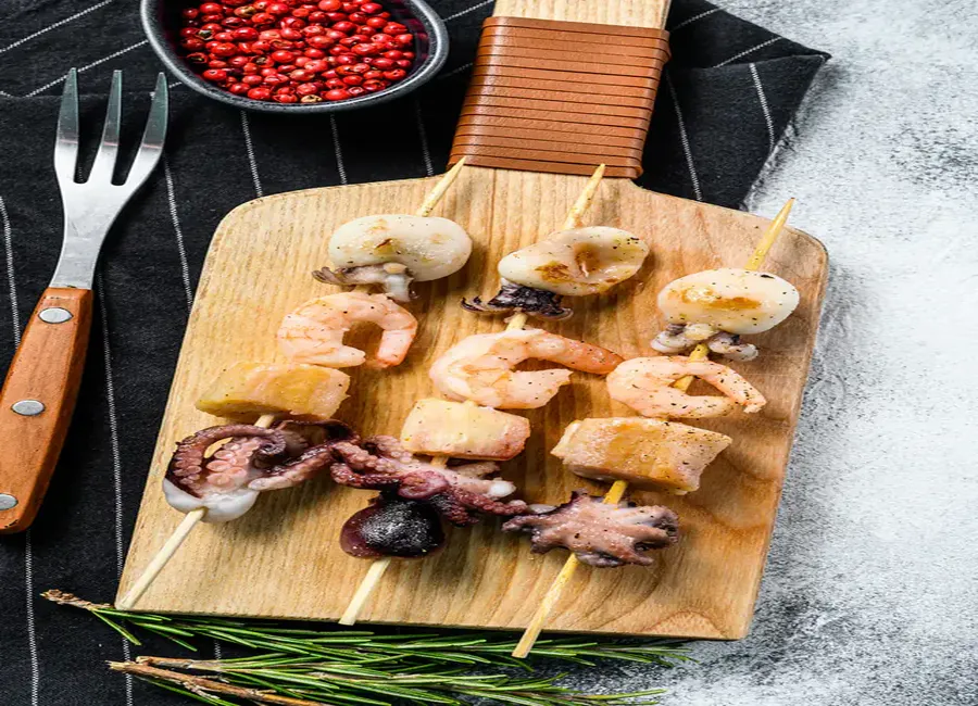 Brochettes de calamars