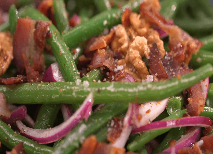 Salade de haricots verts aux noix par laurent mariotte