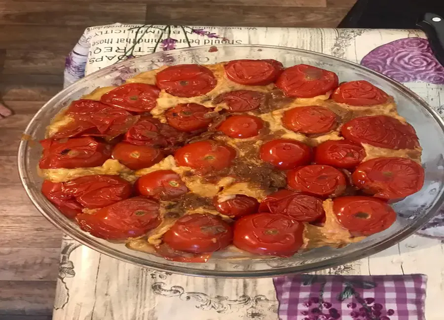 Tarte tatin tomates, balsamique et chèvre