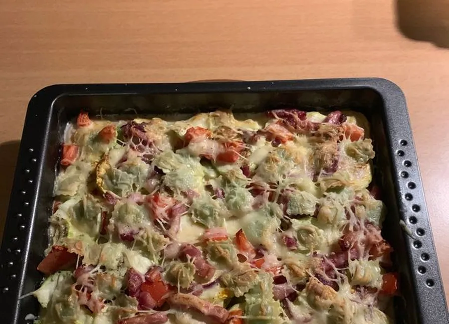 Gratins de courgettes aux ravioles