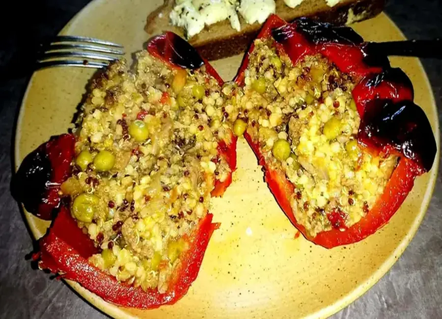 Poivrons farcis viande hachée et quinoa