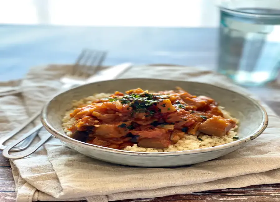 Curry d'aubergines au lait de coco