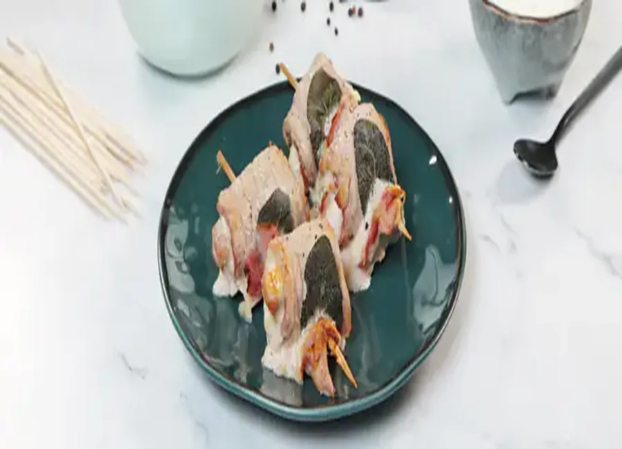 Brochettes de veau façon orloff