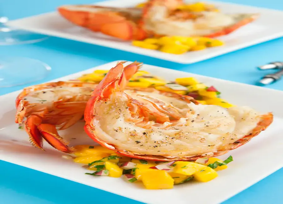 Homard grillé à la mangue