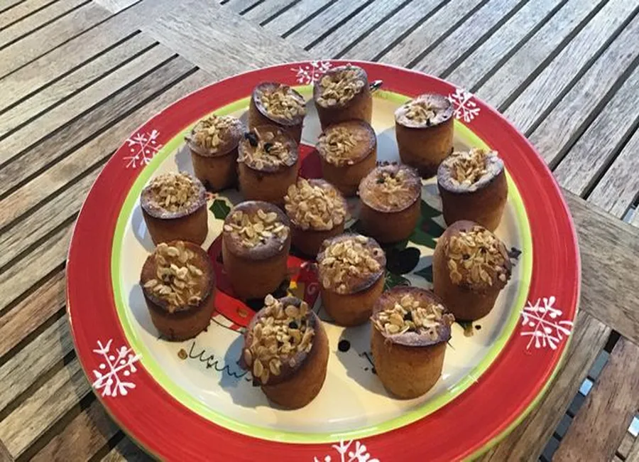 Muffins miel, mueslis et coeur fondant au chocolat