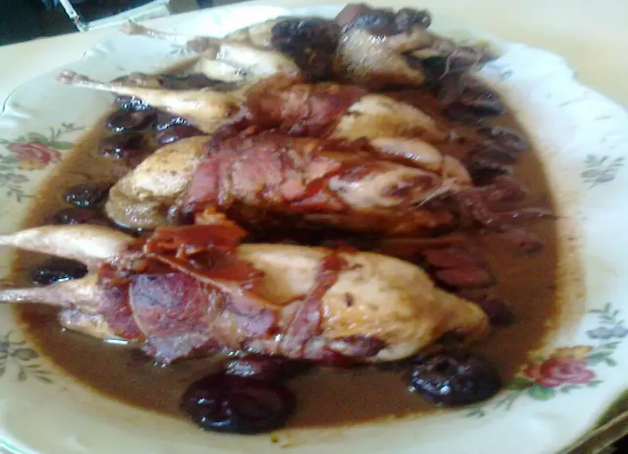 Cailles aux cerises