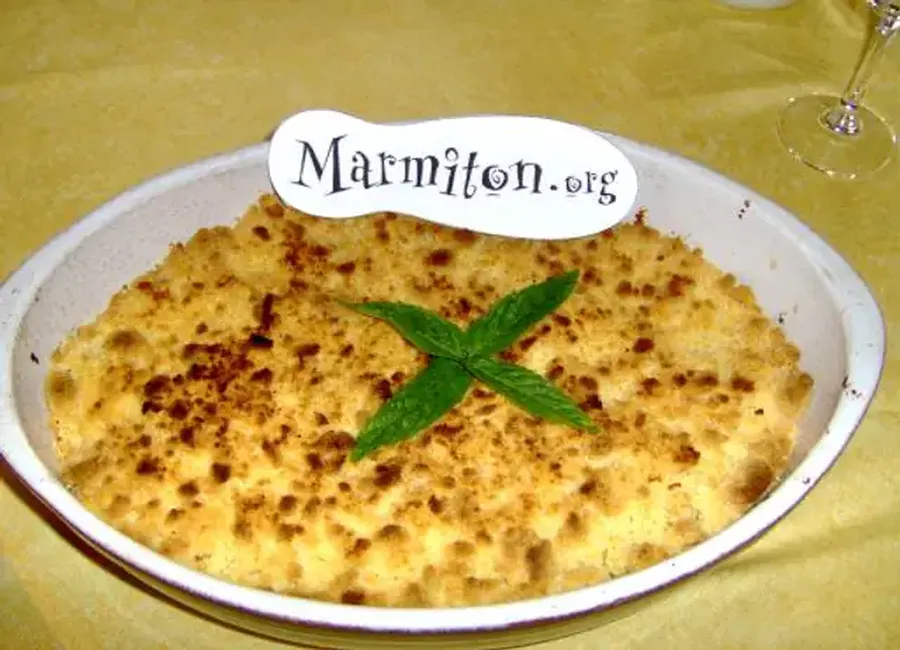 Crumble aux poires frangipane