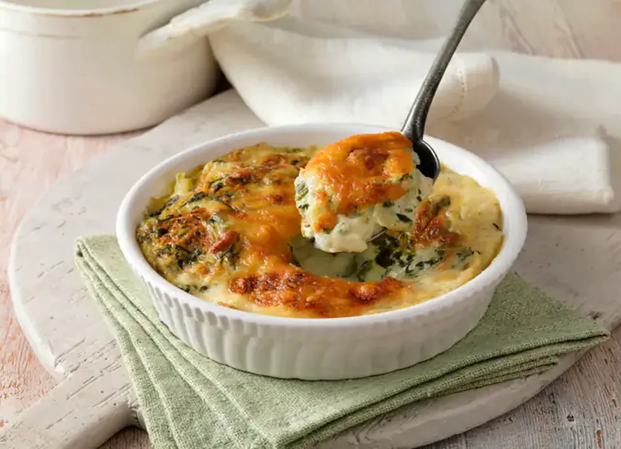 Gratin d'épinards et jambon