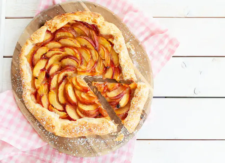 Tarte pêche verveine