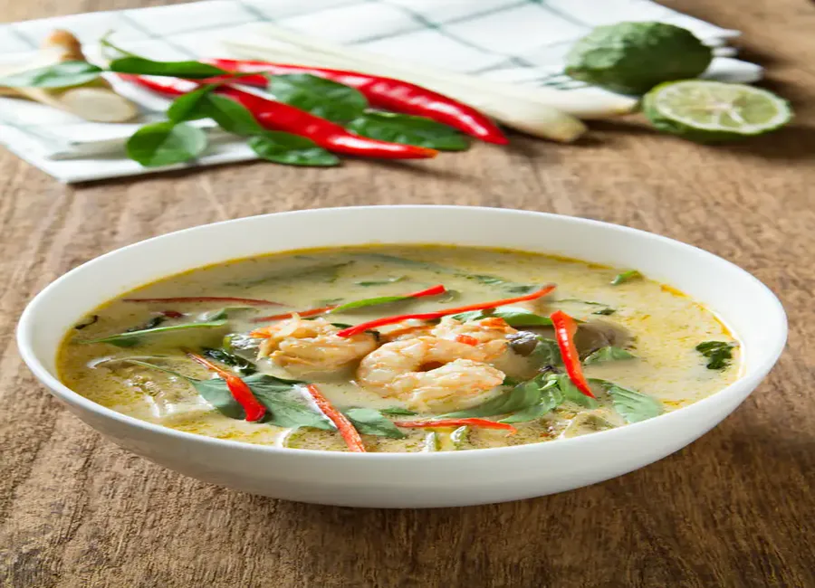 Crevettes citron vert coco coriandre
