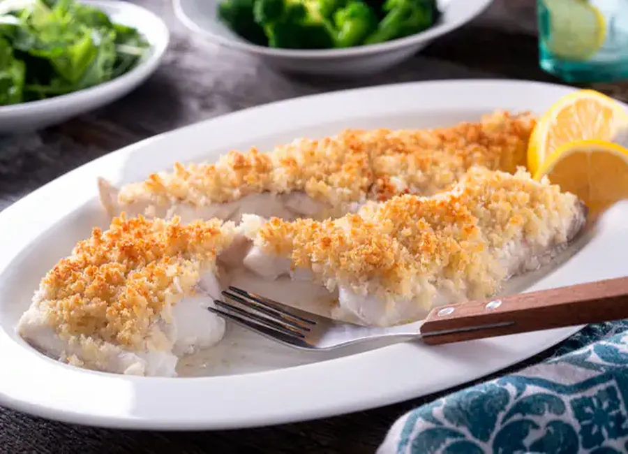 Dos de cabillaud au fromage blanc et crumble