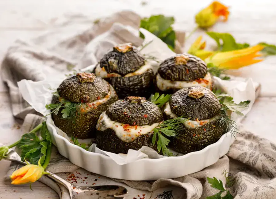 Courgettes farcies aux trois fromages