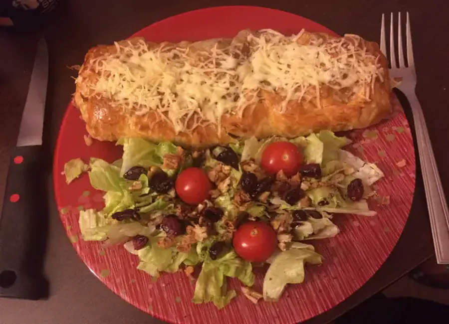 Feuilleté au boeuf et au poivron