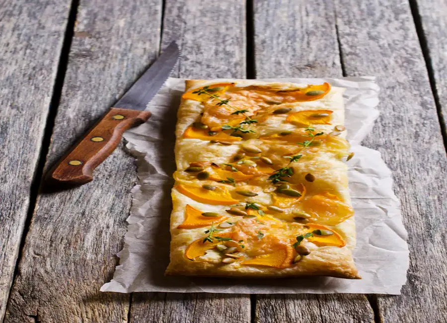 Tarte gratinée au fromage et butternut