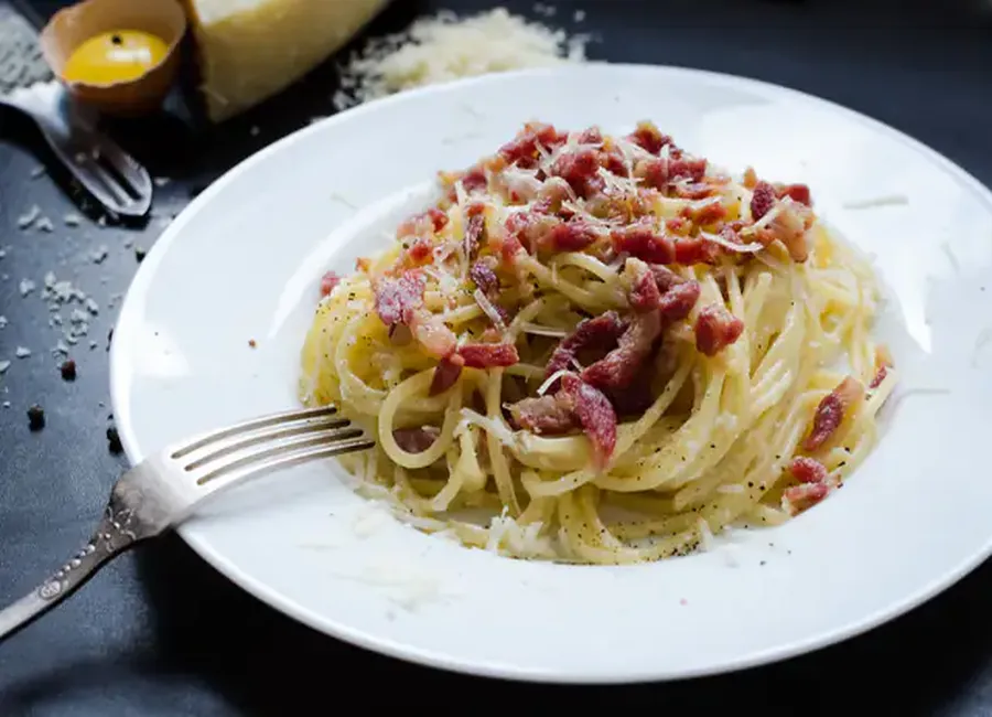 Pâtes carbonara au canard