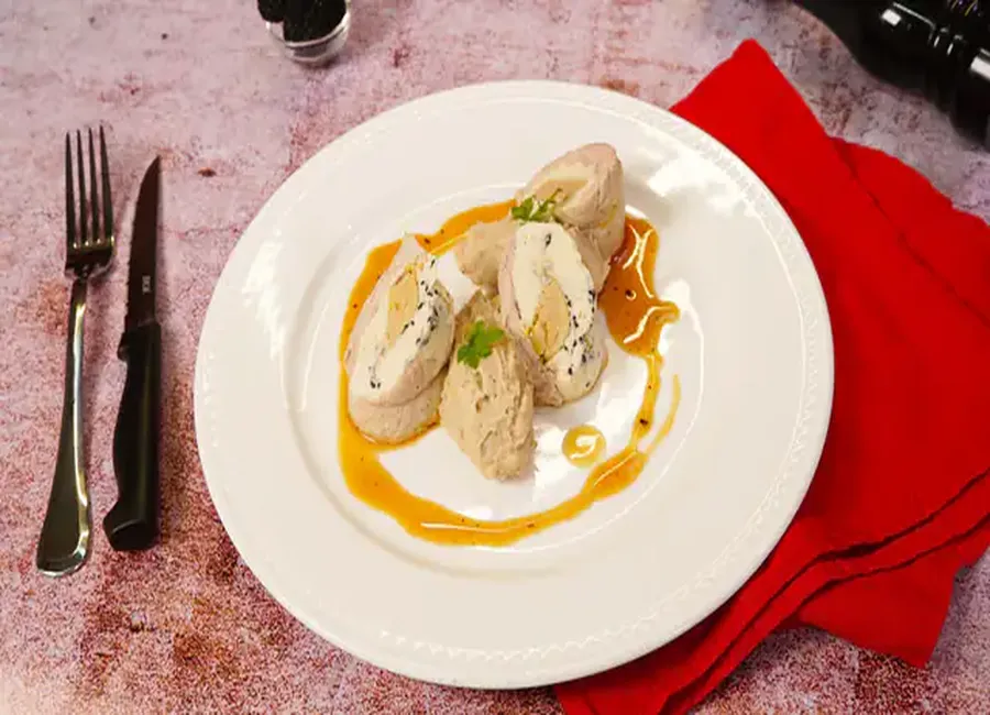 Ballotin de veau au foie gras et jus de truffe