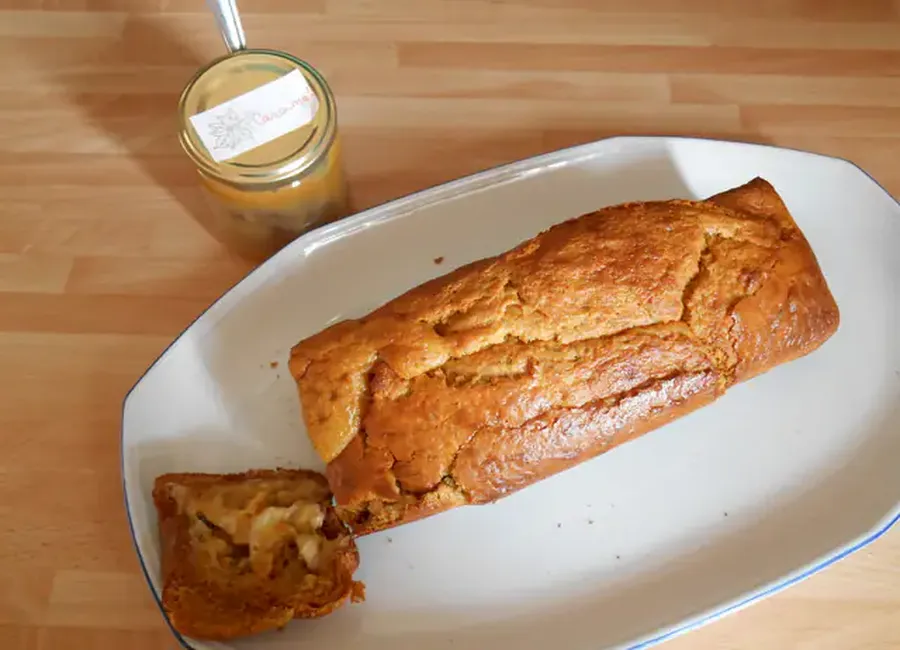Cake caramel-banane