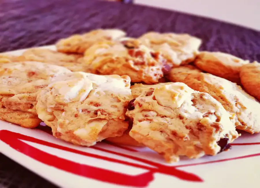 Cookies chocolat blanc, spéculoos et noix de coco
