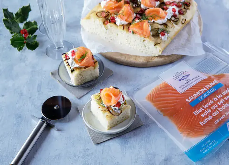 Foccacia au saumon fumé