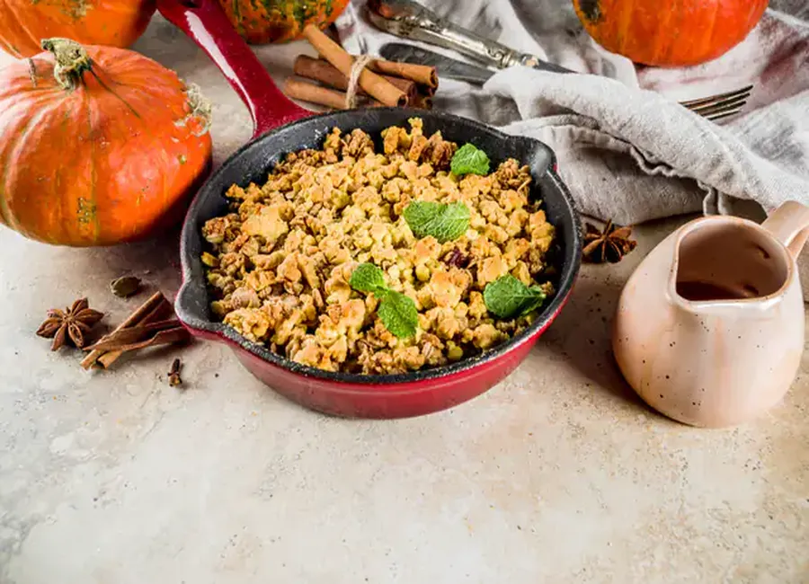 Crumble de potimarron et poulet