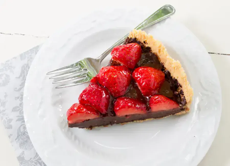 Tarte chocolatée aux fraises
