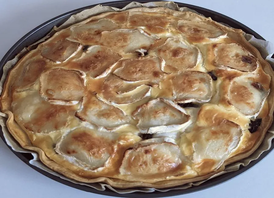 Tarte chèvre bacon pruneaux