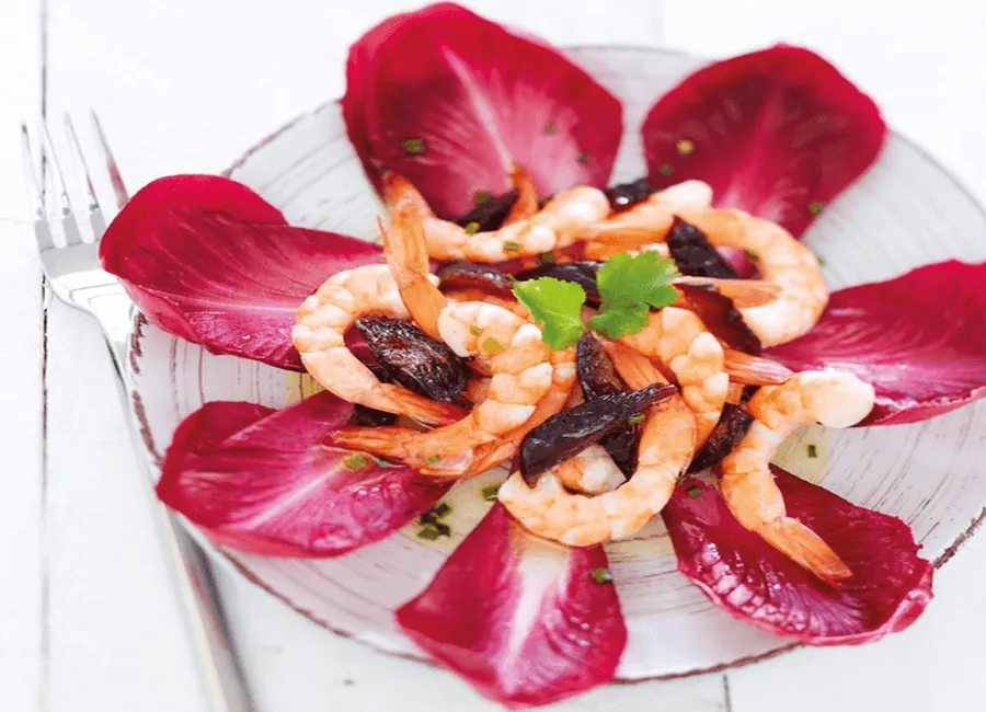 Fantaisie de carmine® aux pruneaux et crevettes