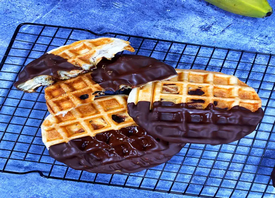 Gaufres feuilletées chocolat-banane