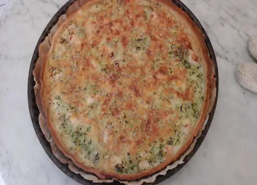 Tarte aux courgettes et poulet