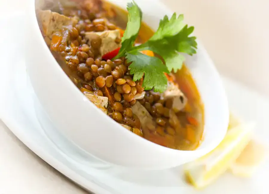 Salade de lentilles et tofu sauce soja