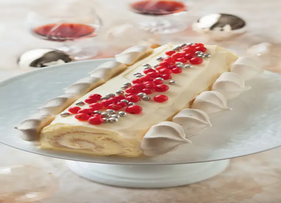 Bûche au mascarpone et lemon curd, parfumée earl grey