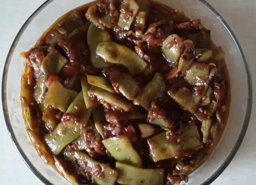 Haricots plats (coco) à l'huile d'olive (recette libanaise)