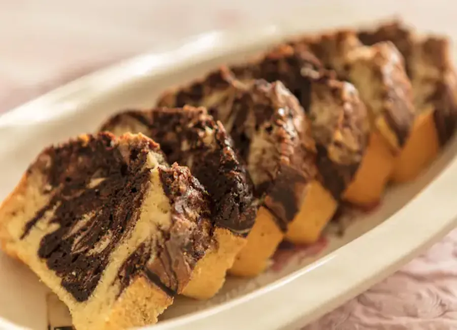 Gateau moelleux marbré vanille chocolat