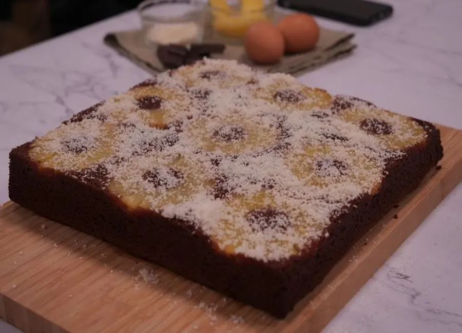 Gâteau renversé au chocolat et ananas
