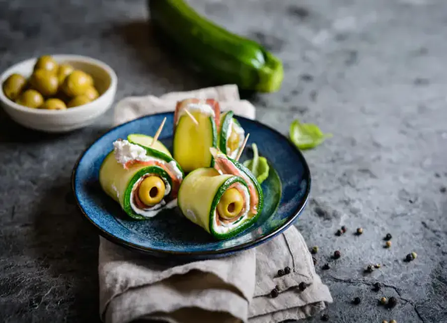 Bouchées de courgettes au saumon fumé